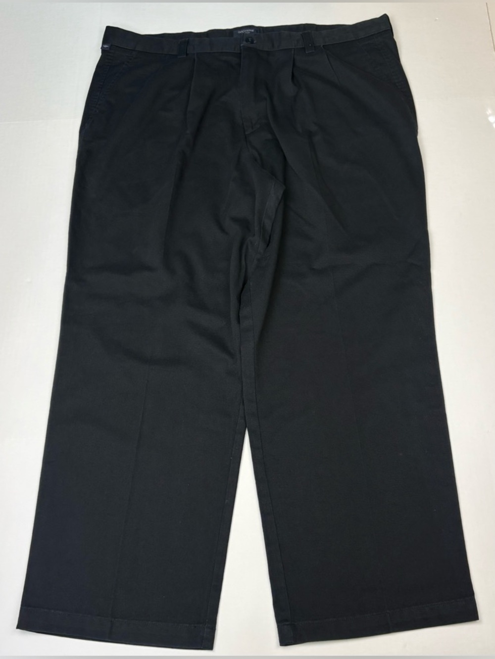Dockers Men 40x30 Dress Pants Black Pleated Front Cotton Straight Leg Casual